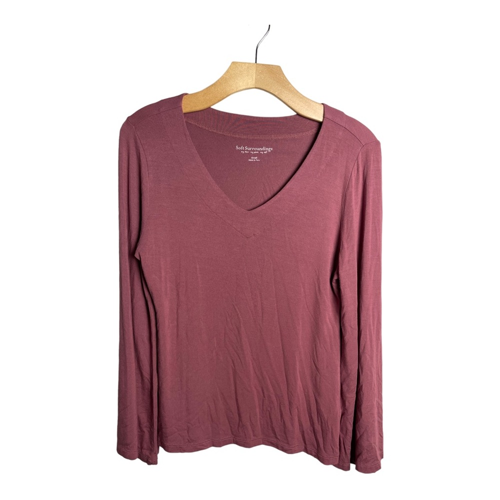 Soft Surroundings Berkeley Top Bell Sleeve Dusty Rose Pink Size Small 2AM38